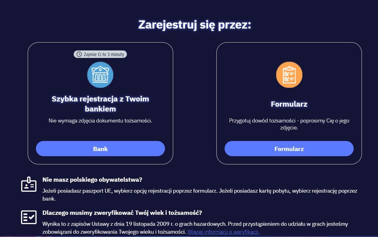 Rejestracja w Total Casino
